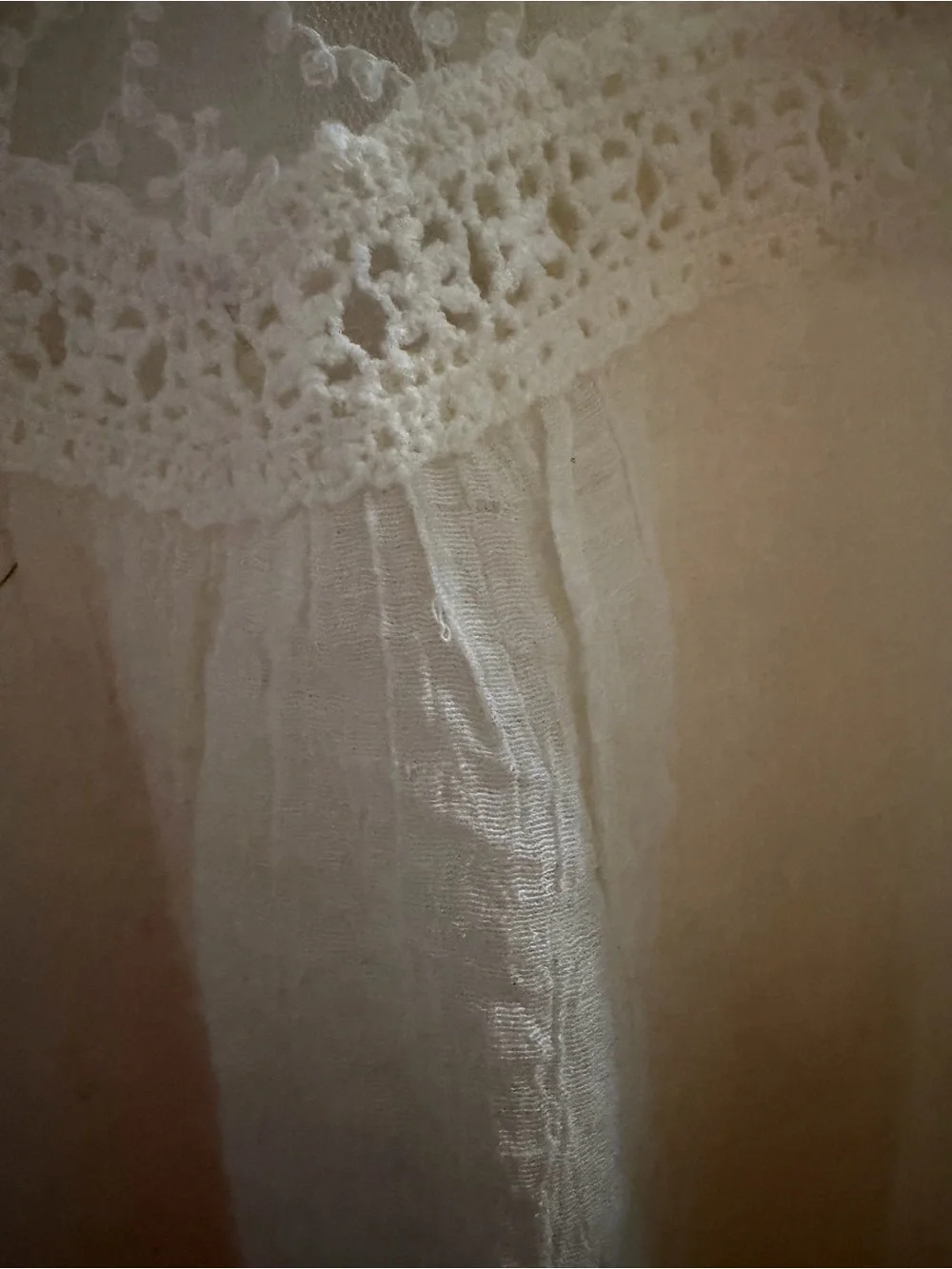 Girls Cream Lace Yoke Skirt - Unbranded
